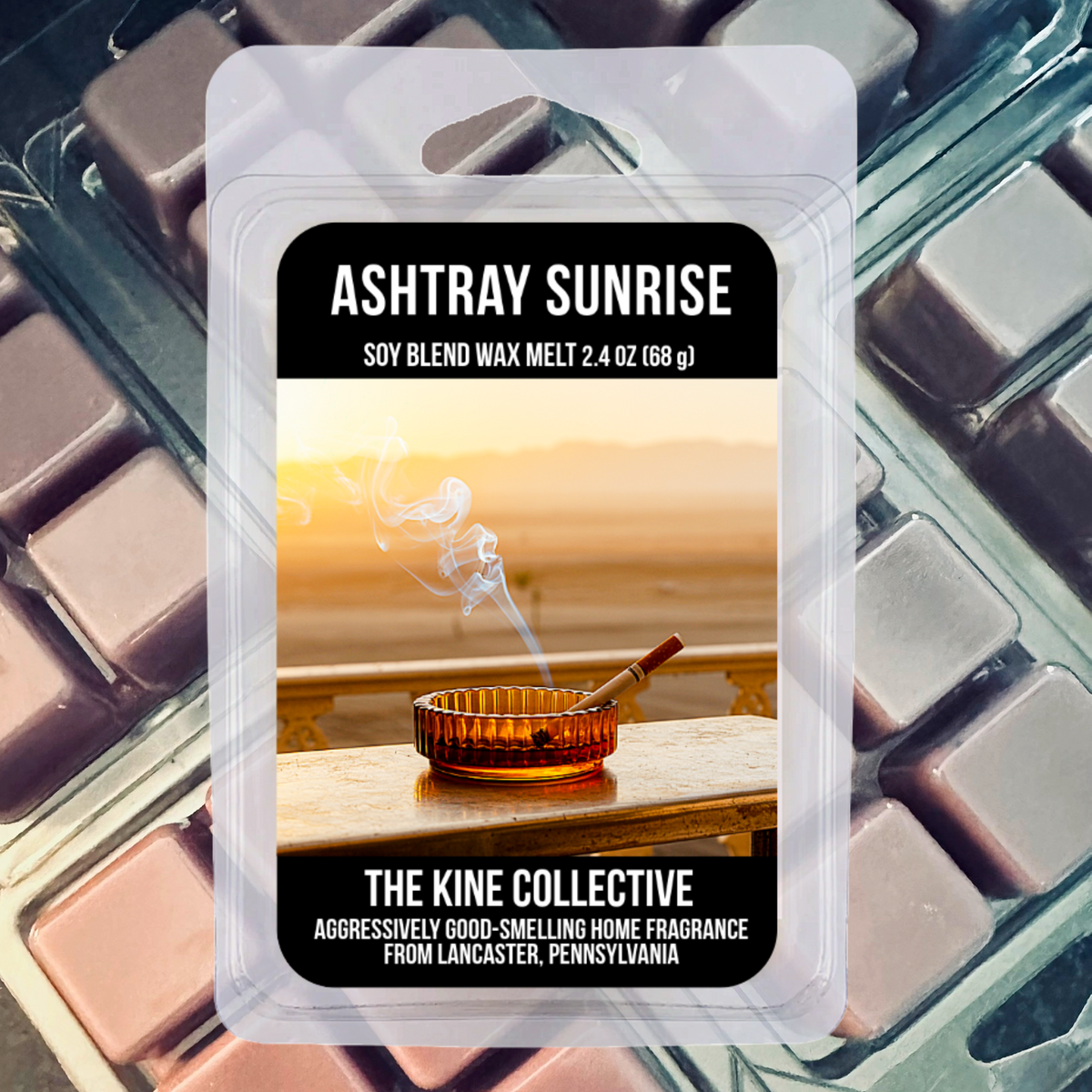 Ashtray Sunrise 2.4oz Cubed Wax Melts from The Kine Collective
