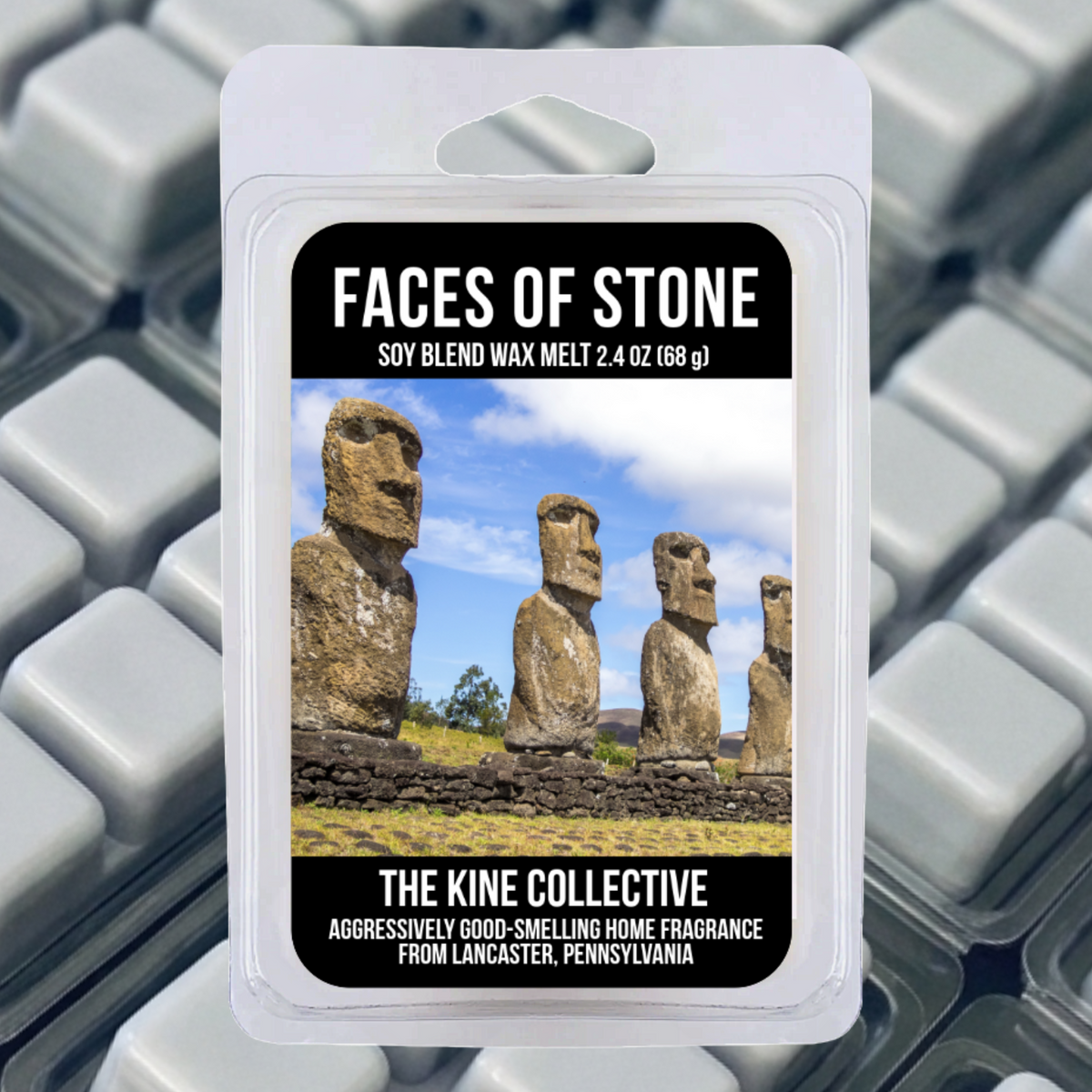 Faces of Stone 2.4oz Cubed Wax Melts from The Kine Collective