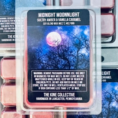 midnight-moonlight-made-to-order-romantic-wax-melts-amber-vanilla-caramel-the-kine-collective