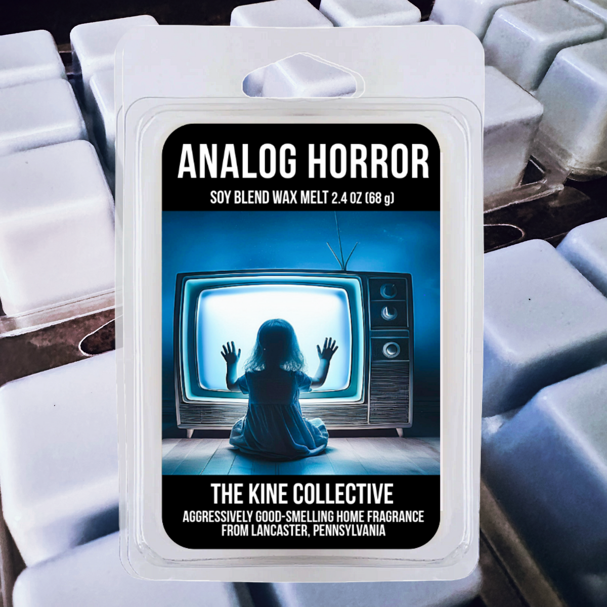 Analog Horror 2.4oz Cubed Wax Melts from The Kine Collective