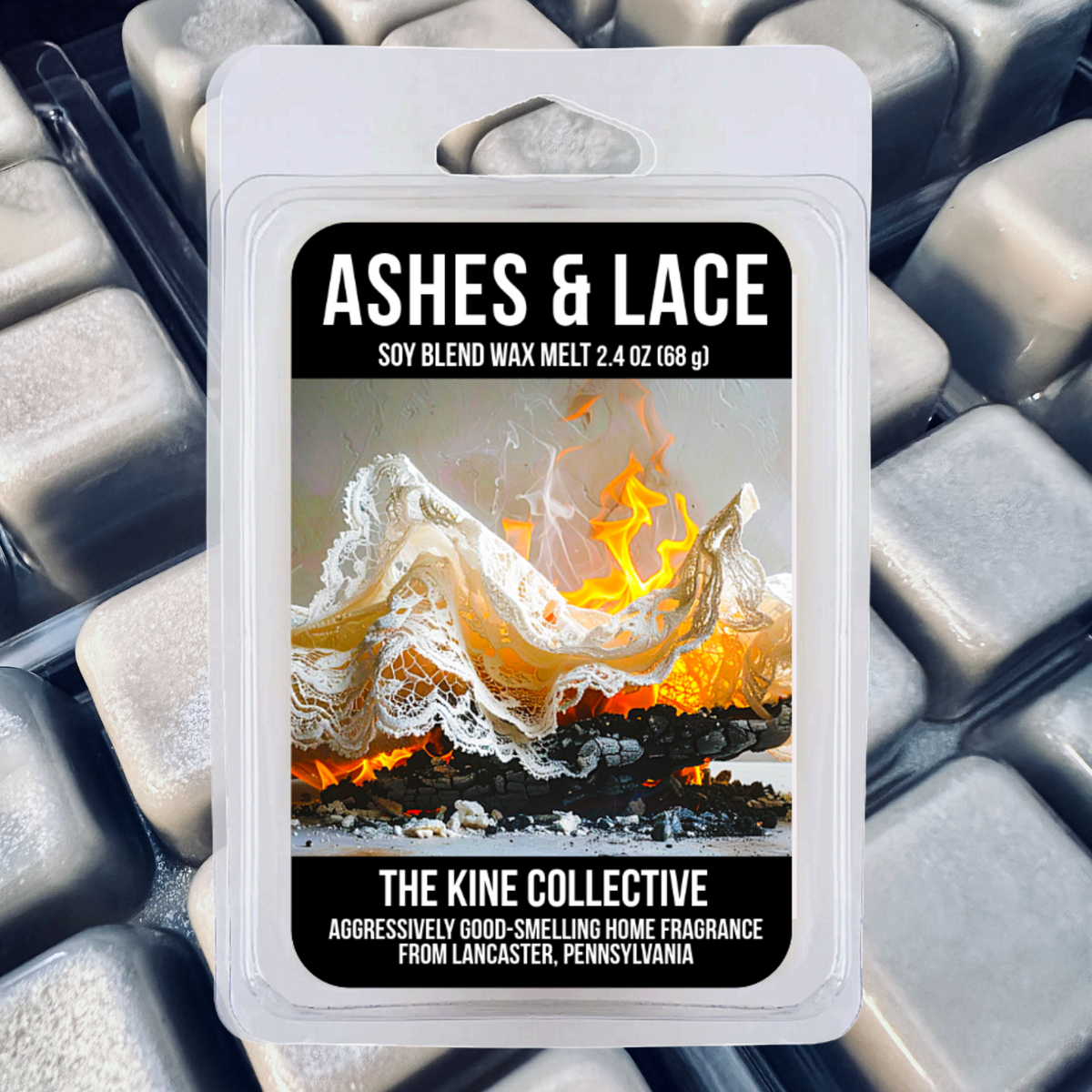 Ashes and Lace 2.4oz Cubed Wax Melts from The Kine Collective