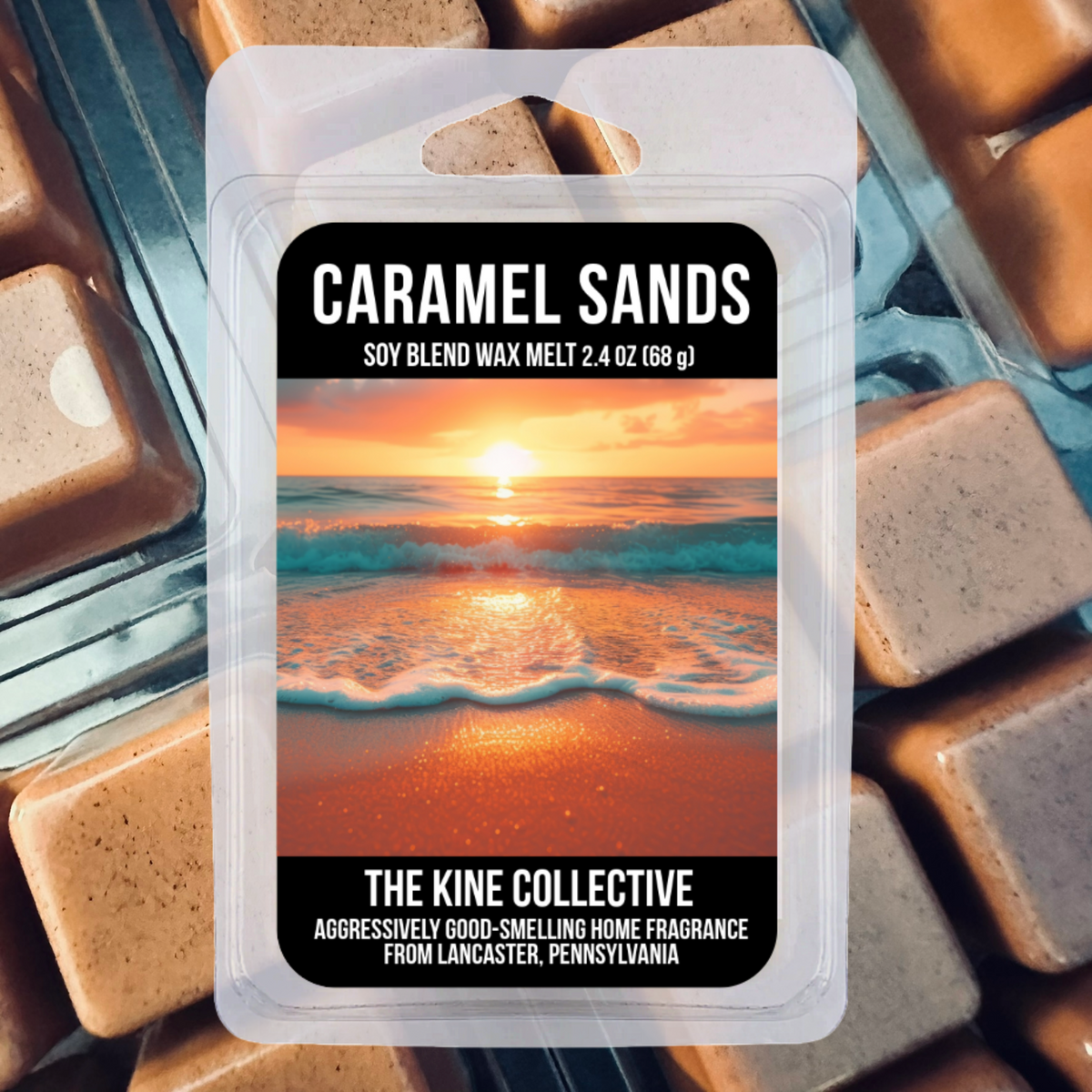 Caramel Sands 2.4oz Cubed Wax Melts from The Kine Collective