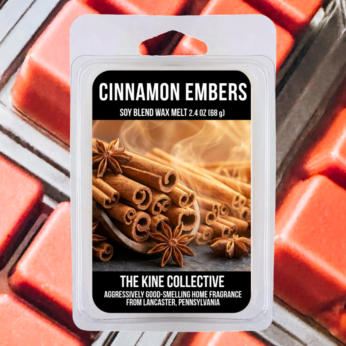 Cinnamon Embers 2.4oz Cubed Wax Melts from The Kine Collective