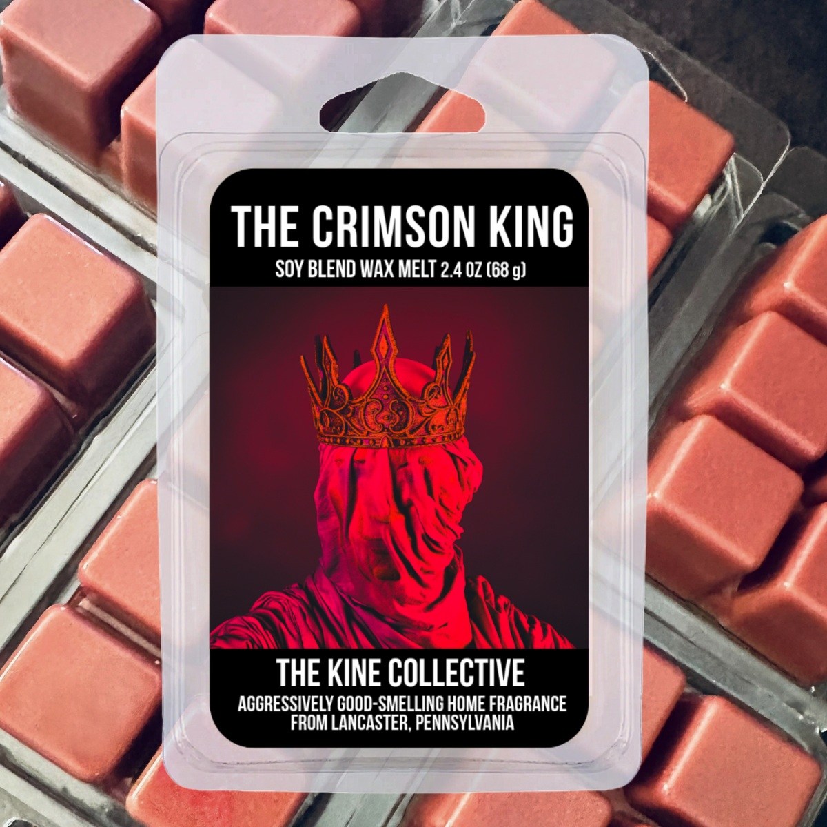 The Crimson King 2.4oz Cubed Wax Melts from The Kine Collective