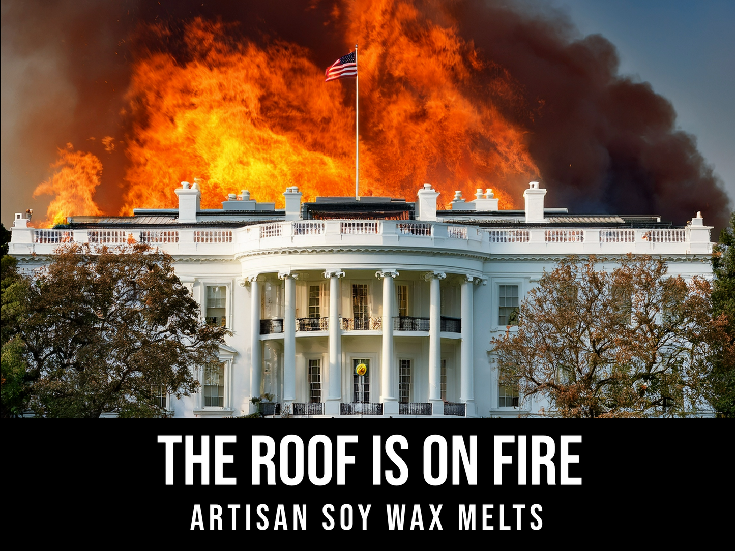 The Roof Is On Fire - Scorched Integrity, Smoked Patriotism, Melted Principles 2.4oz Artisan Soy Wax Melts