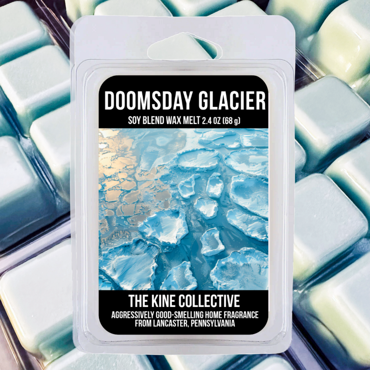 Doomsday Glacier 2.4oz Cubed Wax Melts from The Kine Collective