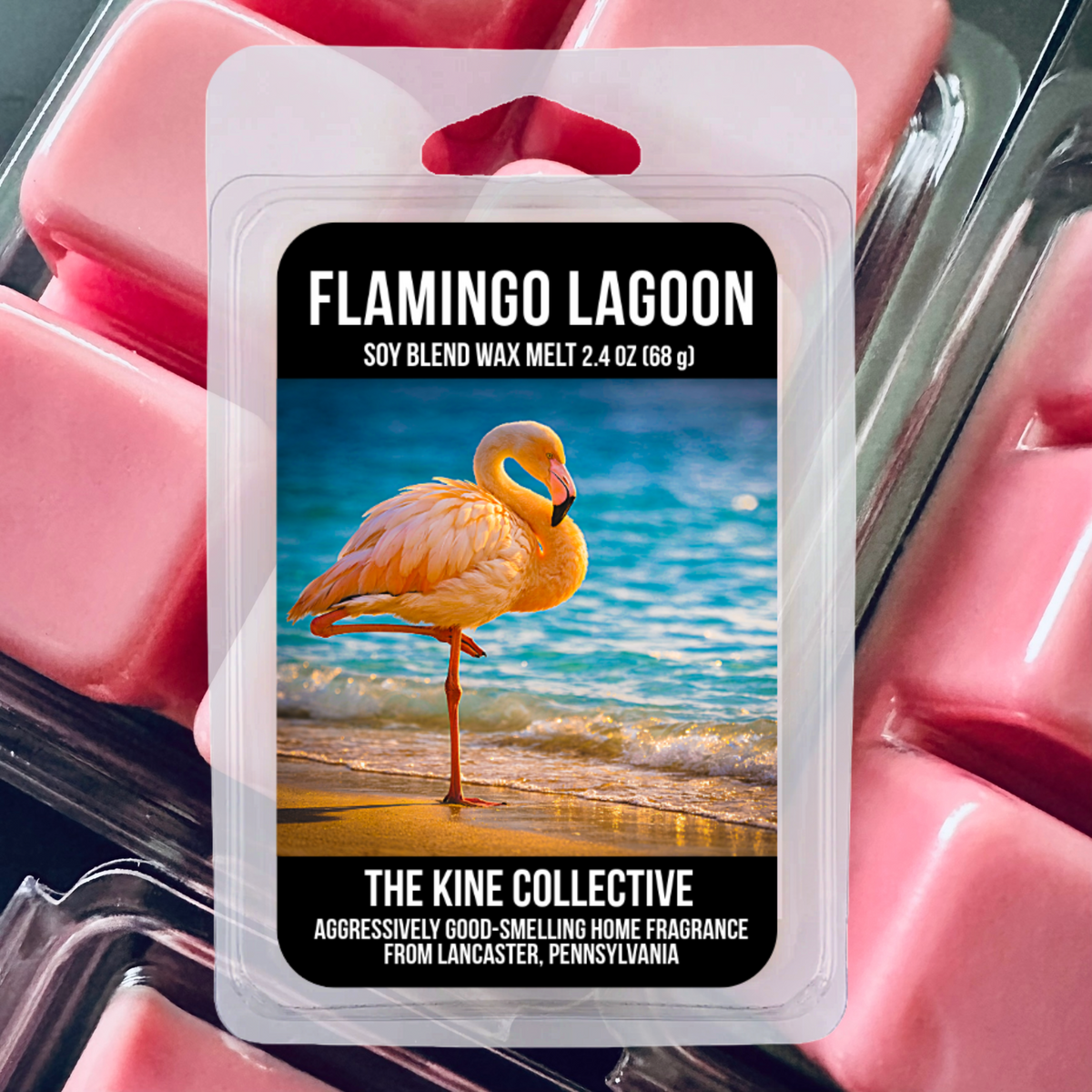 Flamingo Lagoon 2.4oz Cubed Wax Melts from The Kine Collective