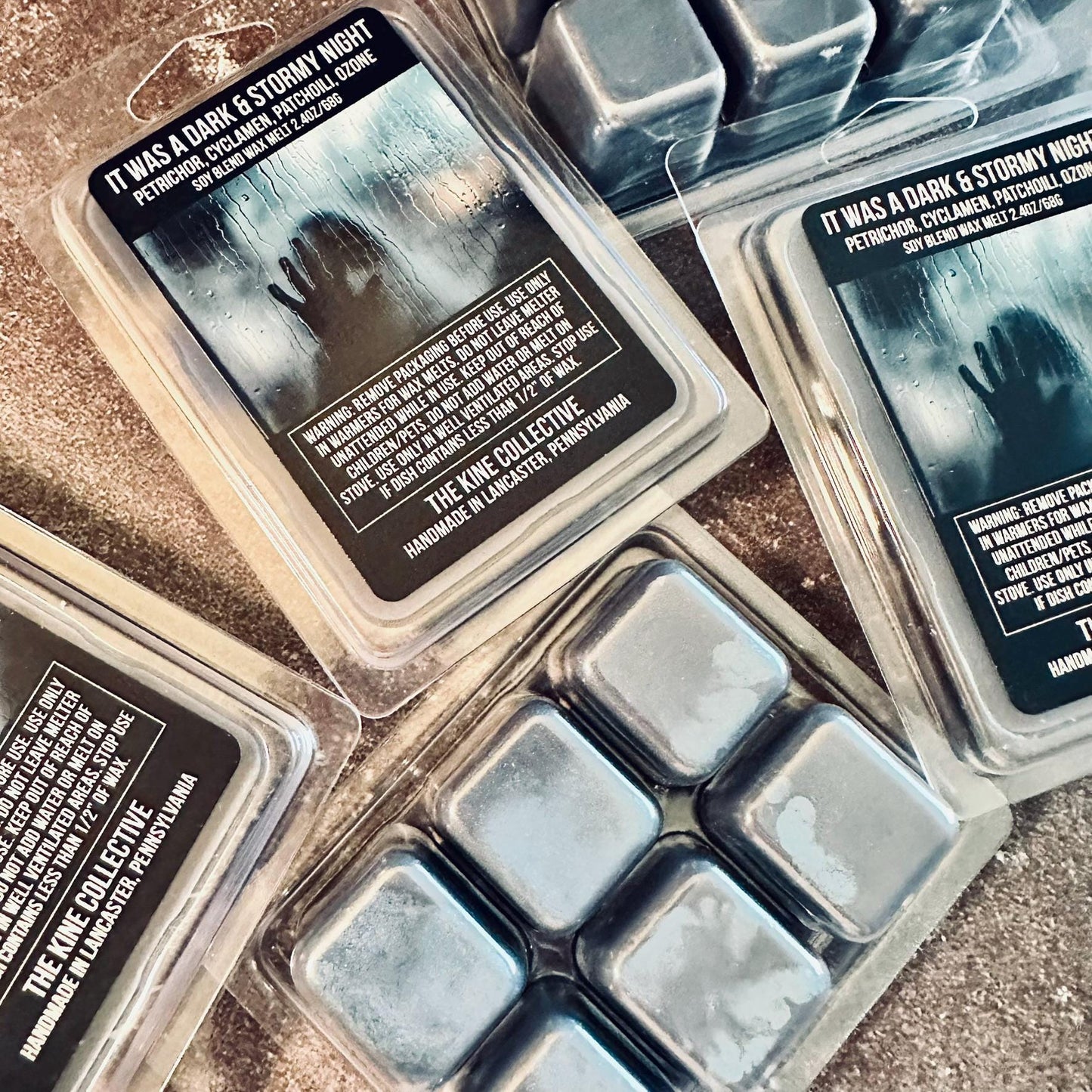 It Was A Dark And Stormy Night - Ozone, Patchouli, Petrichor 2.4oz Artisan Soy Wax Melts