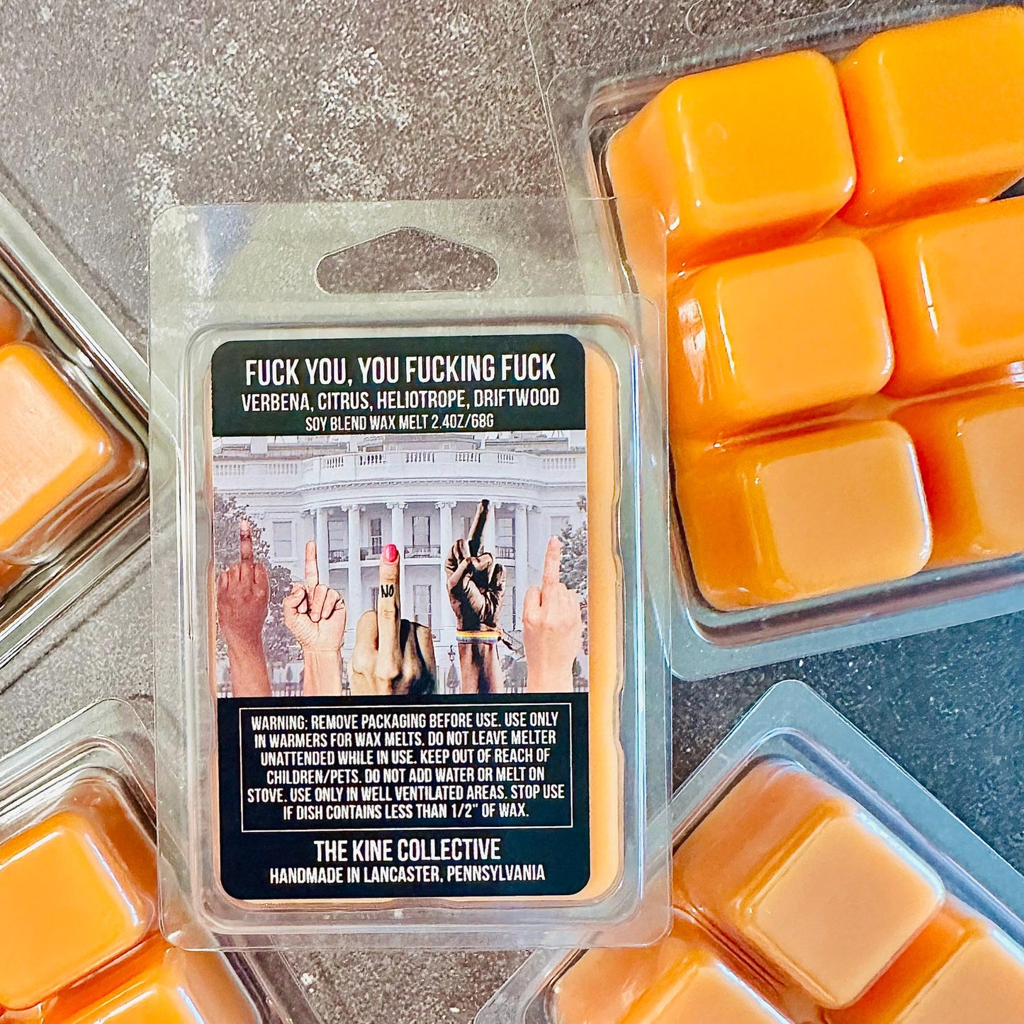 Fuck You, You Fucking Fuck - Verbena, Citrus, Driftwood 2.4oz Artisan Soy Wax Melts