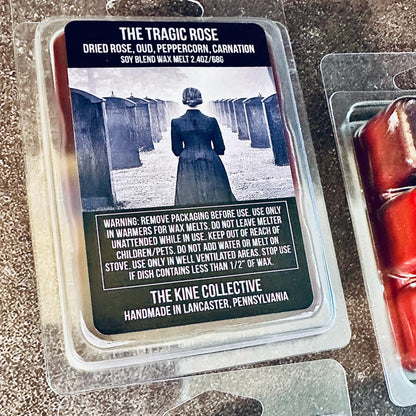 The Tragic Rose - Dry Rose, Oud, Peppercorn, White Carnation 2.4oz Artisan Soy Wax Melts