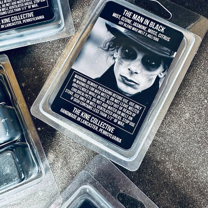 The Man In Black - Night Mist, Leather, Jasmine, Moss, Ozone 2.4oz Artisan Soy Wax Melts