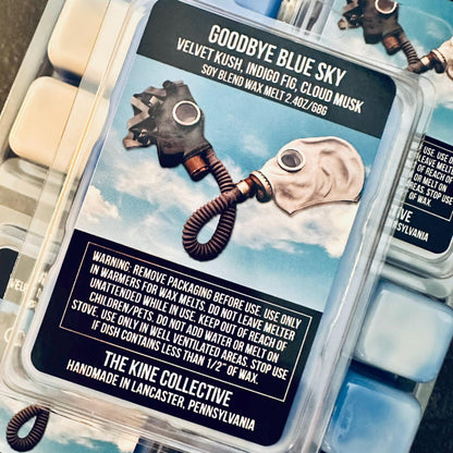 Goodbye Blue Sky - Velvet Indigo, Fig, Cloud Musk 2.4oz Artisan Soy Wax Melts