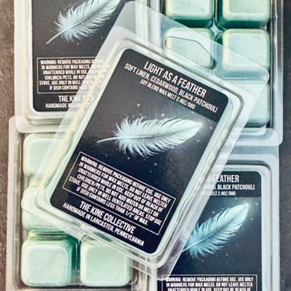Light As A Feather - Crisp Linen, Cedar, Black Patchouli 2.4oz Artisan Soy Wax Melts