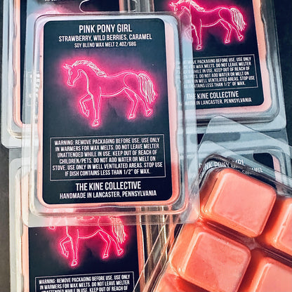 Pink Pony Girl - Strawberry, Wild Berries, Caramel 2.4oz Artisan Soy Wax Melts