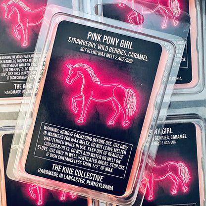 Pink Pony Girl - Strawberry, Wild Berries, Caramel 2.4oz Artisan Soy Wax Melts
