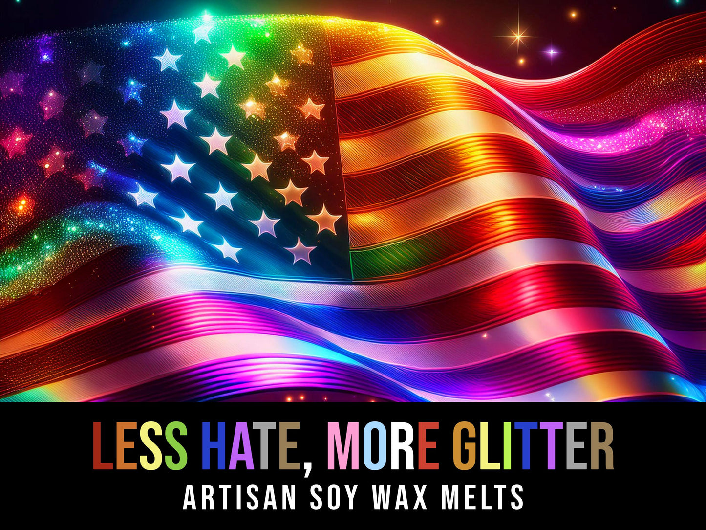 Less Hate, More Glitter - Vanilla Cake Pop & Rainbow Sprinkles 2.4oz Artisan Soy Wax Melts