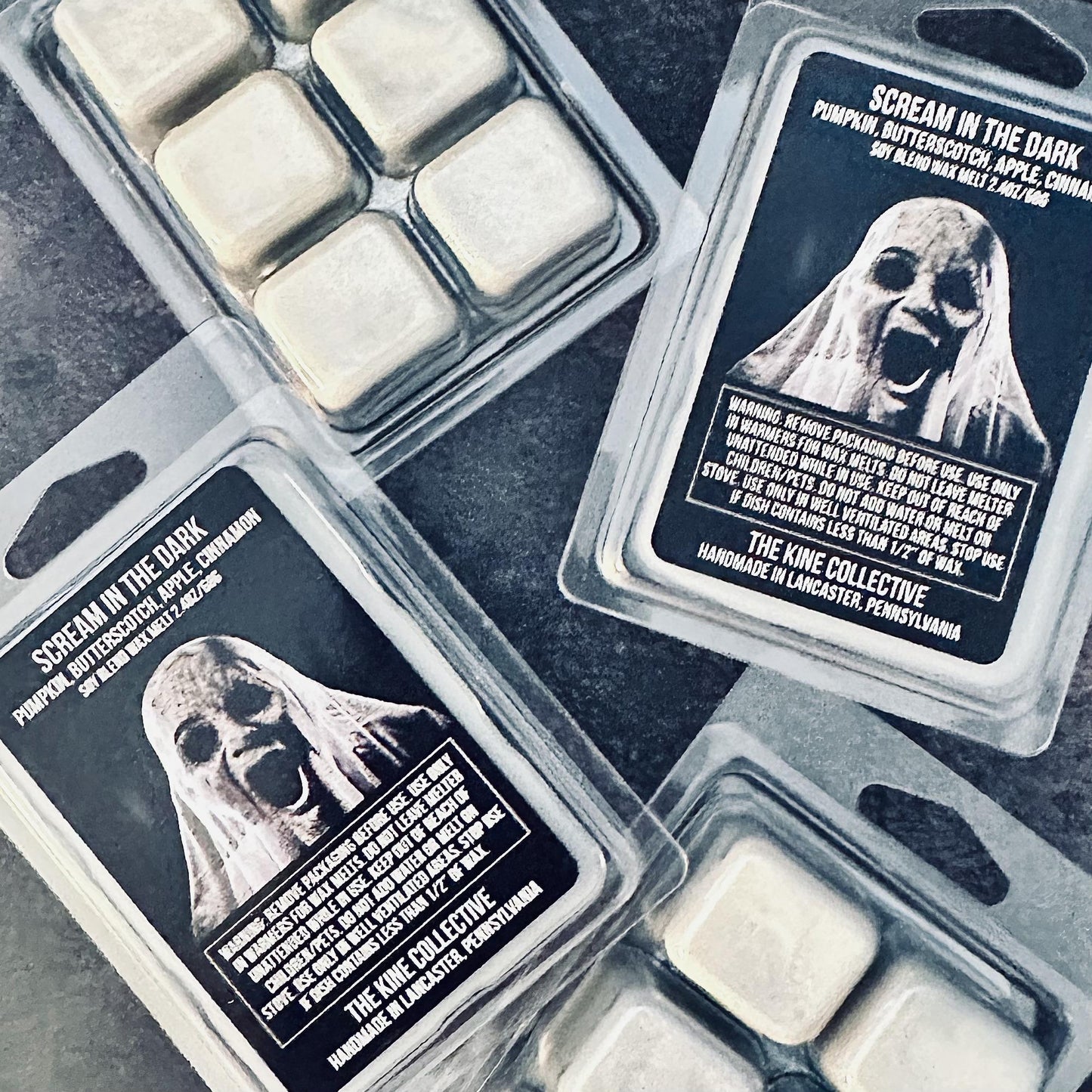 Scream In The Dark - Butterscotch, Cinnamon, Pumpkin, Apple Wax 2.4oz Artisan Soy Wax Melts