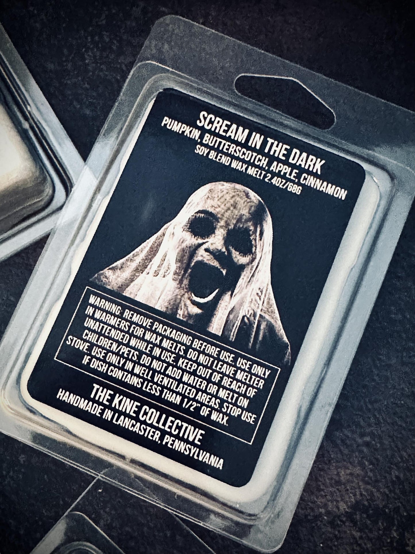 Scream In The Dark - Butterscotch, Cinnamon, Pumpkin, Apple Wax 2.4oz Artisan Soy Wax Melts