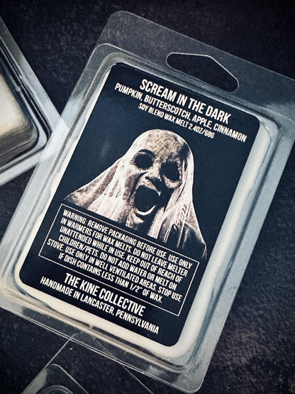 Scream In The Dark - Butterscotch, Cinnamon, Pumpkin, Apple Wax 2.4oz Artisan Soy Wax Melts