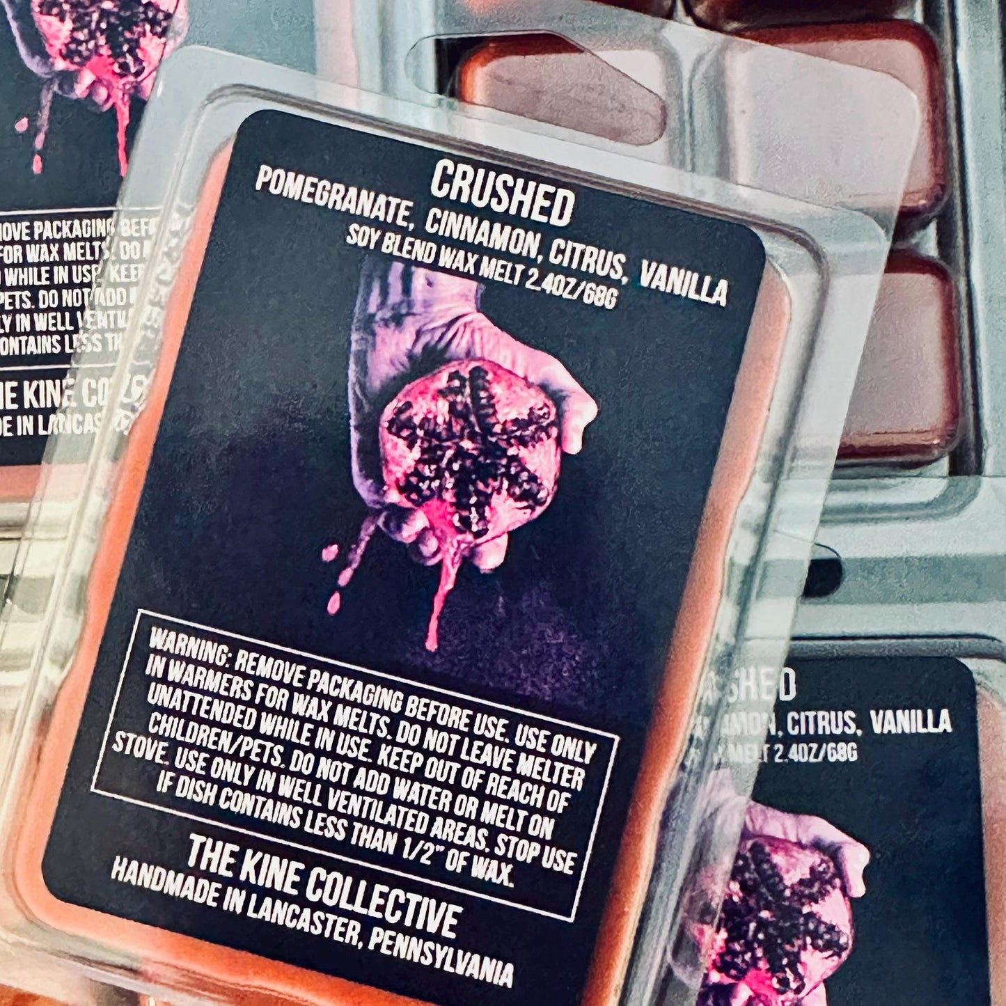 Crushed - Pomegranate, Orange, Vanilla, Cinnamon 2.4oz Artisan Soy Wax Melts