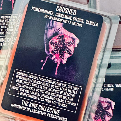 Crushed - Pomegranate, Orange, Vanilla, Cinnamon 2.4oz Artisan Soy Wax Melts