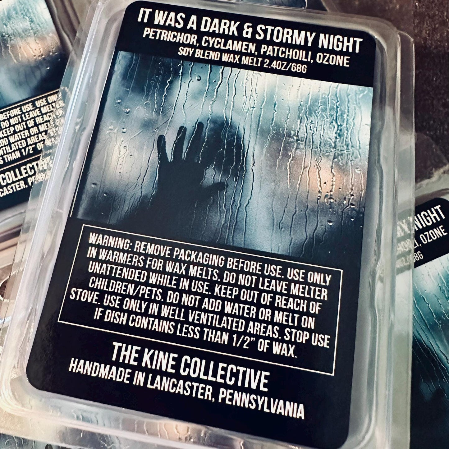 It Was A Dark And Stormy Night - Ozone, Patchouli, Petrichor 2.4oz Artisan Soy Wax Melts