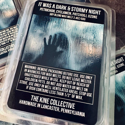 It Was A Dark And Stormy Night - Ozone, Patchouli, Petrichor 2.4oz Artisan Soy Wax Melts