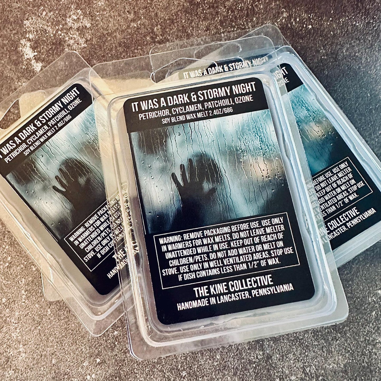 It Was A Dark And Stormy Night - Ozone, Patchouli, Petrichor 2.4oz Artisan Soy Wax Melts