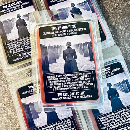 The Tragic Rose - Dry Rose, Oud, Peppercorn, White Carnation 2.4oz Artisan Soy Wax Melts