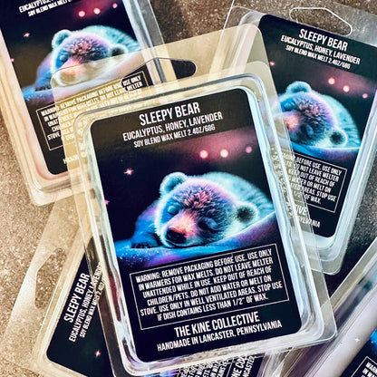 Sleepy Bear - Eucalyptus, Creamed Honey, Lavender 2.4oz Artisan Soy Wax Melts