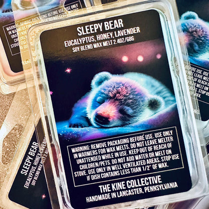 Sleepy Bear - Eucalyptus, Creamed Honey, Lavender 2.4oz Artisan Soy Wax Melts