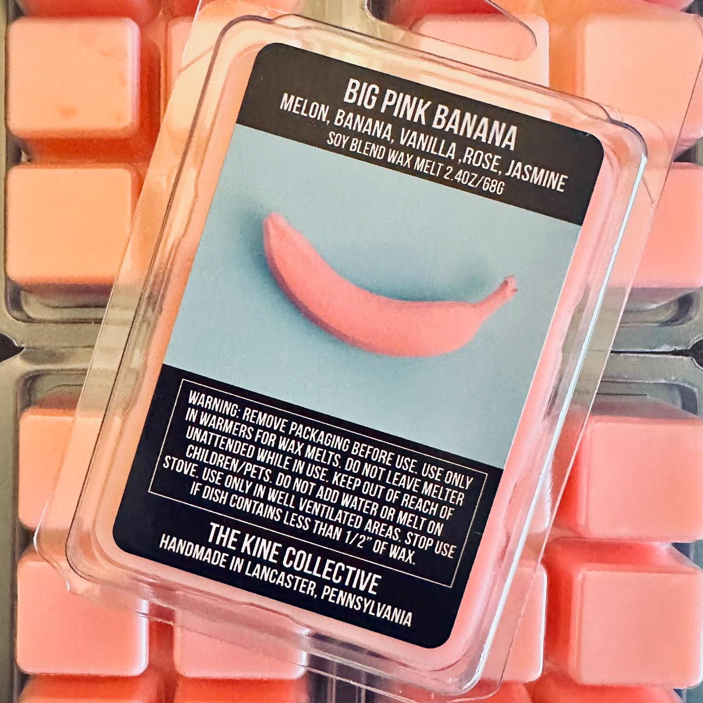 Big Pink Banana - Melon, Banana, Vanilla Rose, Jasmine 2.4oz Artisan Soy Wax Melts