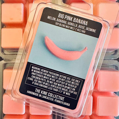 Big Pink Banana - Melon, Banana, Vanilla Rose, Jasmine 2.4oz Artisan Soy Wax Melts