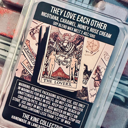 They Love Each Other - Nicotiana Blossom, Caramel, Honey Rose Cream 2.4oz Artisan Soy Wax Melts