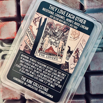 They Love Each Other - Nicotiana Blossom, Caramel, Honey Rose Cream 2.4oz Artisan Soy Wax Melts