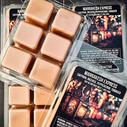 Marrakesh Express - Saffron, Incense, Peppercorn, Tobacco 2.4oz Artisan Soy Wax Melts