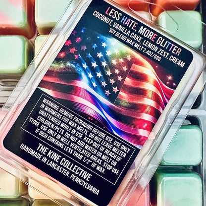 Less Hate, More Glitter - Vanilla Cake Pop & Rainbow Sprinkles 2.4oz Artisan Soy Wax Melts