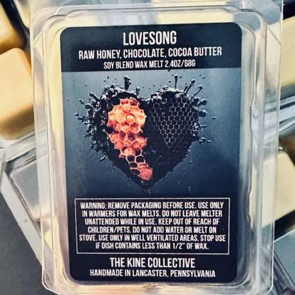 Lovesong - Raw Honey, Velvety Chocolate, Creamy Cocoa Butter 2.4oz Artisan Soy Wax Melts