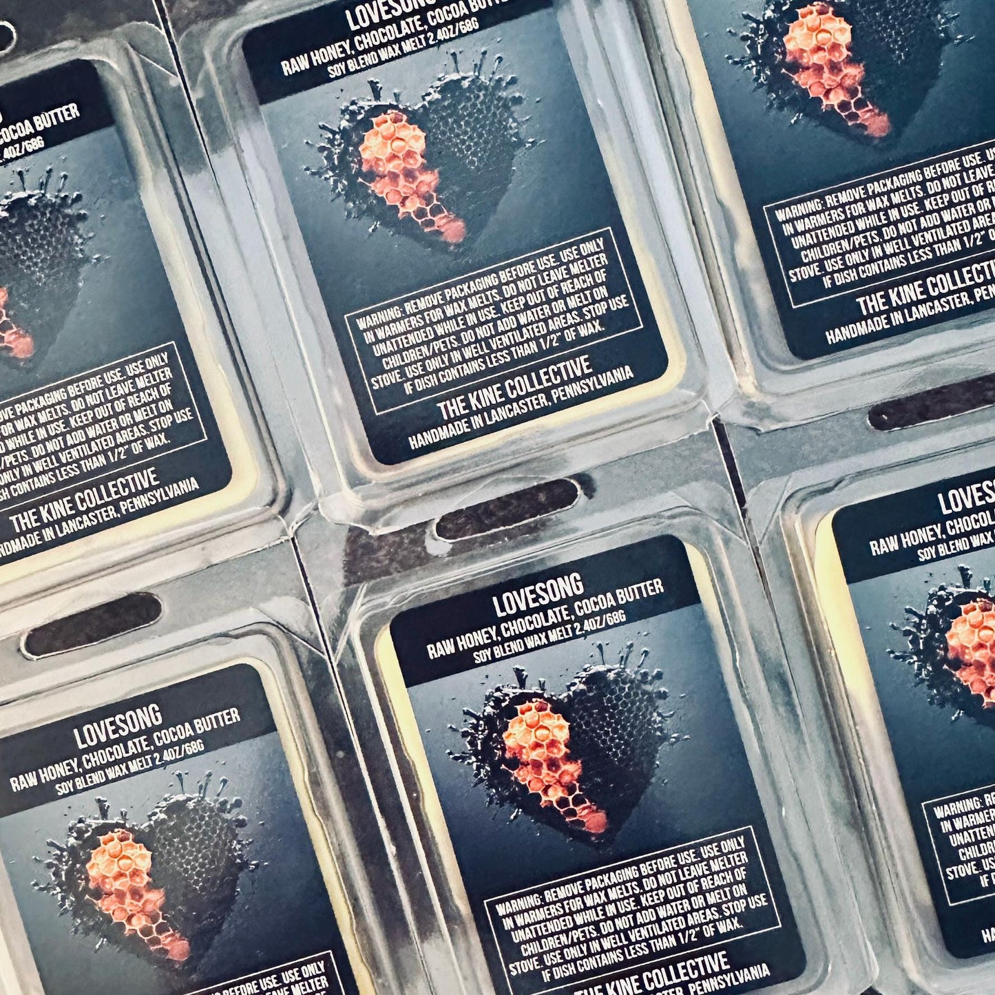 Lovesong - Raw Honey, Velvety Chocolate, Creamy Cocoa Butter 2.4oz Artisan Soy Wax Melts