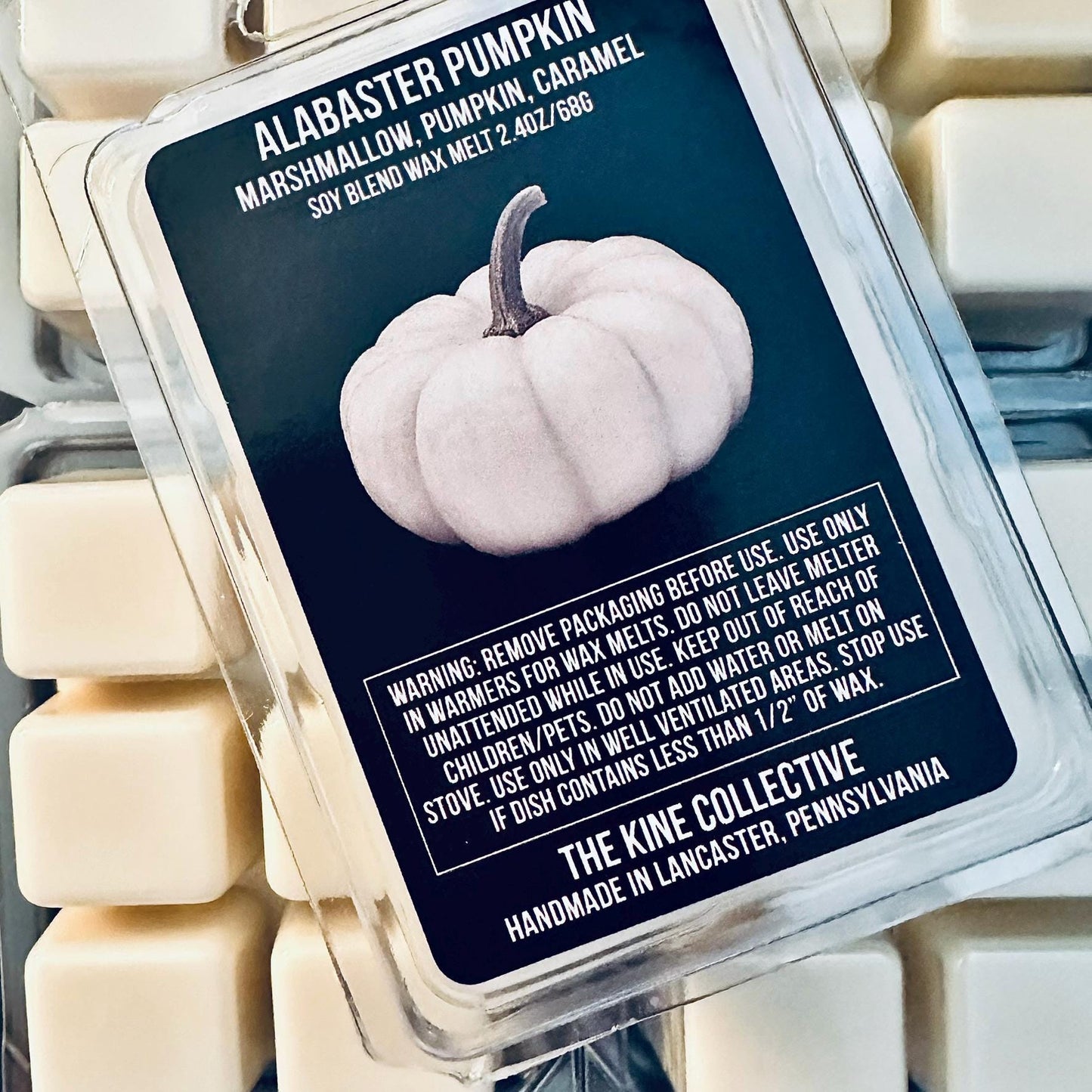 Alabaster Pumpkin - Marshmallow, Pumpkin, Caramel 2.4oz Artisan Soy Wax Melts