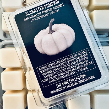 Alabaster Pumpkin - Marshmallow, Pumpkin, Caramel 2.4oz Artisan Soy Wax Melts