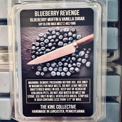 Blueberry Revenge - Warm Blueberry Muffin, Vanilla Sugar Crystals 2.4oz Artisan Soy Wax Melts