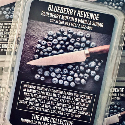 Blueberry Revenge - Warm Blueberry Muffin, Vanilla Sugar Crystals 2.4oz Artisan Soy Wax Melts