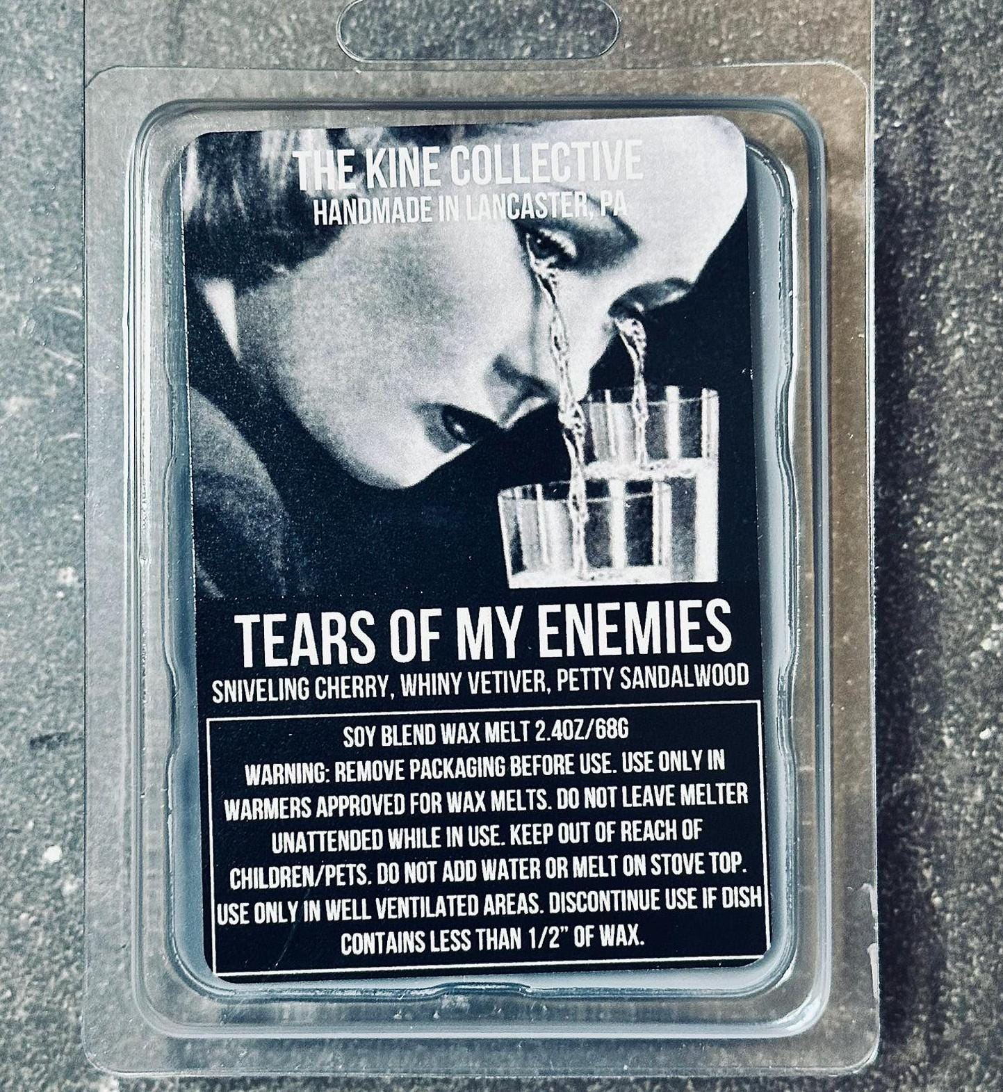 Tears Of My Enemies - Cherry, Vetiver, Sandalwood 2.4oz Artisan Soy Wax Melts