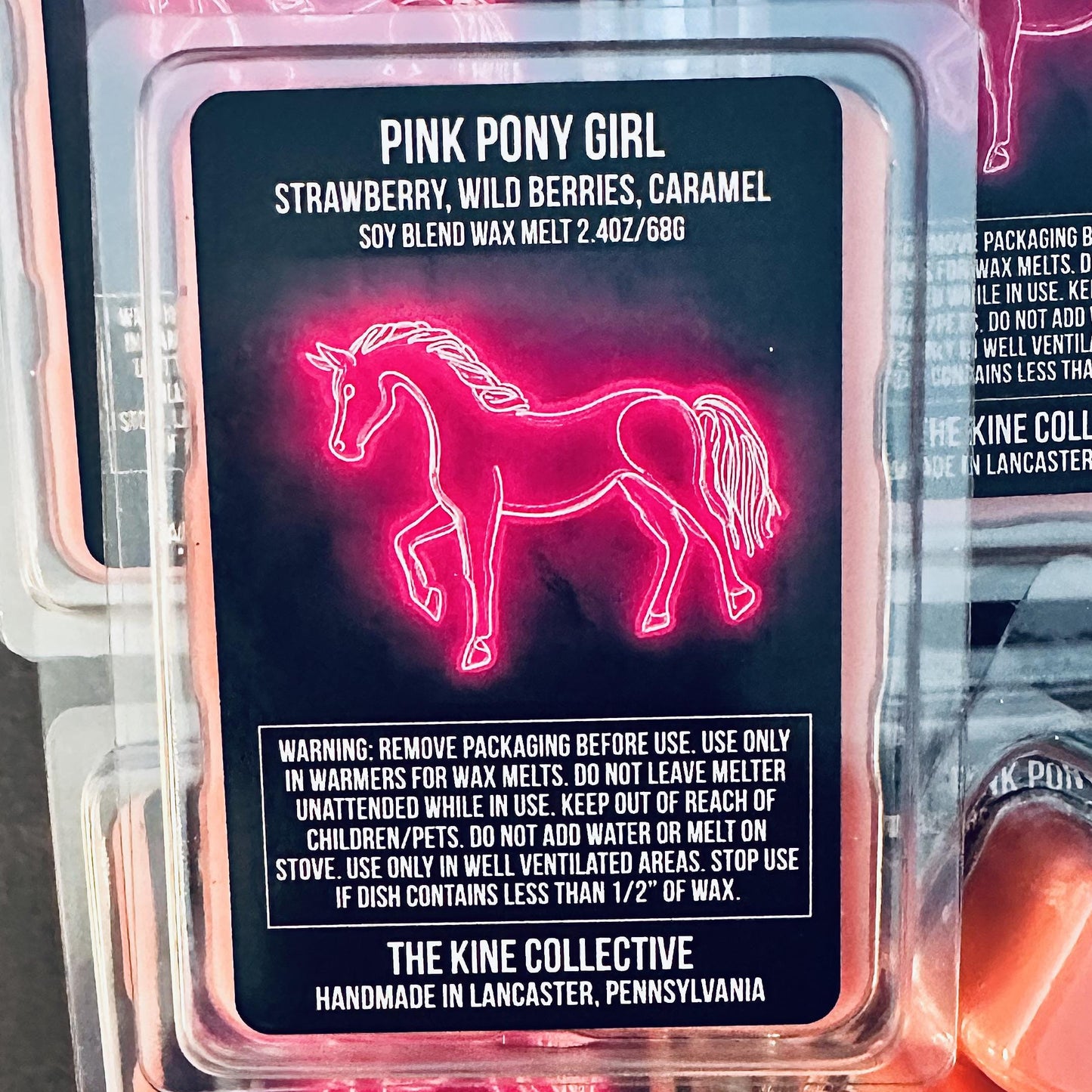 Pink Pony Girl - Strawberry, Wild Berries, Caramel 2.4oz Artisan Soy Wax Melts