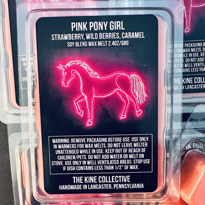 Pink Pony Girl - Strawberry, Wild Berries, Caramel 2.4oz Artisan Soy Wax Melts