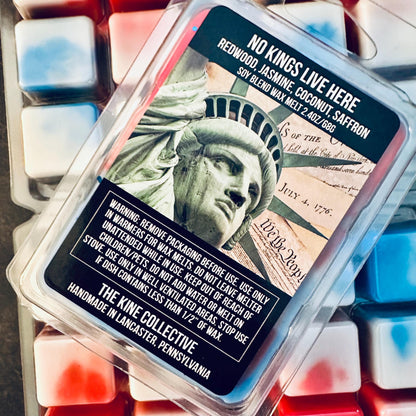 No Kings Live Here - Redwood, Jasmine, Coconut 2.4oz Artisan Soy Wax Melts