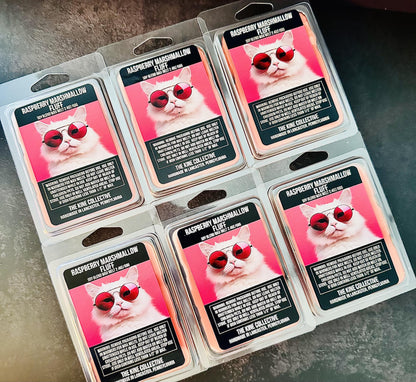 Raspberry Marshmallow Fluff - Juicy Raspberry, Vanilla Marshmallow 2.4oz Artisan Soy Wax Melts