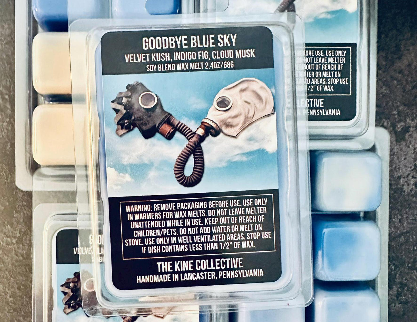 Goodbye Blue Sky - Velvet Indigo, Fig, Cloud Musk 2.4oz Artisan Soy Wax Melts