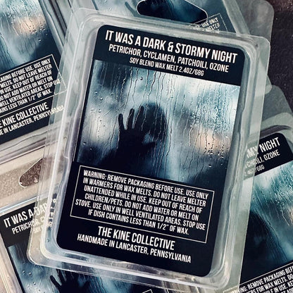 It Was A Dark And Stormy Night - Ozone, Patchouli, Petrichor 2.4oz Artisan Soy Wax Melts